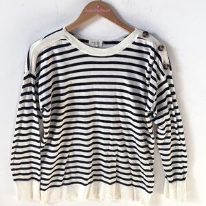 Orange Creek striped long sleeve sweater, Size: L